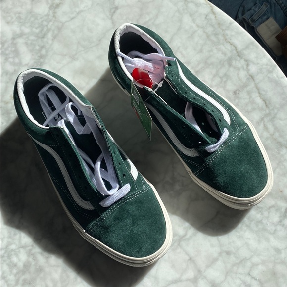 NWT Vans Women's Forest Green Suede Sneakers - Picture 8 of 16